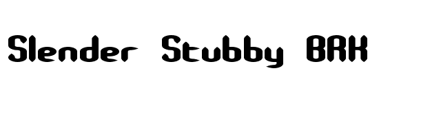 Slender Stubby BRK font preview