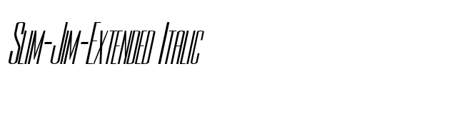 Slim-Jim-Extended Italic font preview