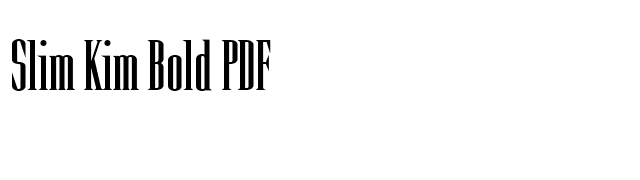 Slim Kim Bold PDF font preview