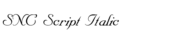 SNC Script Italic font preview