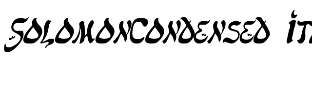 SolomonCondensed Italic font preview