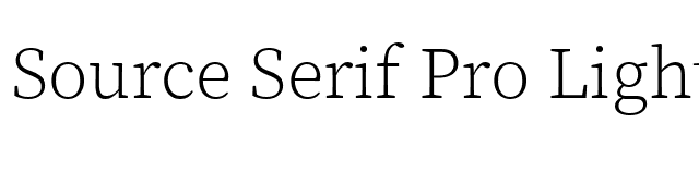 Source Serif Pro Light font preview