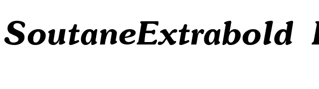 SoutaneExtrabold Italic font preview