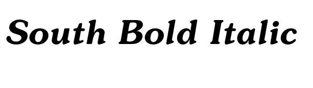 South Bold Italic font preview