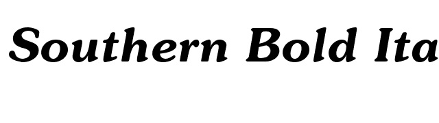 Southern Bold Italic font preview