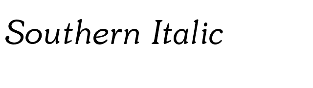 Southern Italic font preview