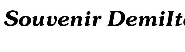 Souvenir DemiItalic font preview