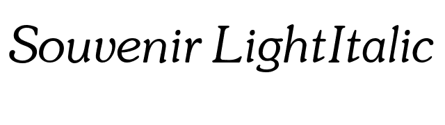 Souvenir LightItalic font preview