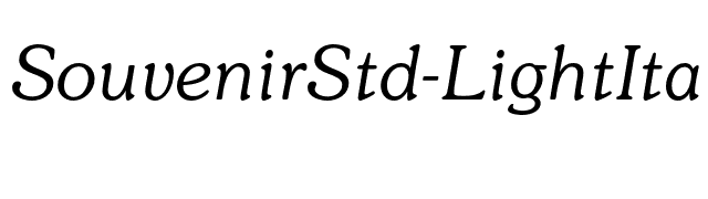 SouvenirStd-LightItalic font preview