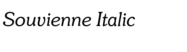 Souvienne Italic font preview