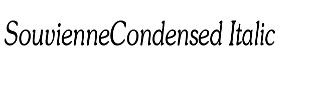 SouvienneCondensed Italic font preview