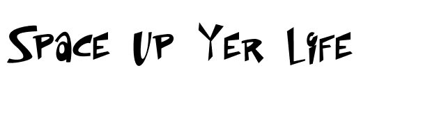 Space Up Yer Life font preview