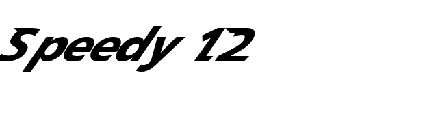 Speedy 12 font preview