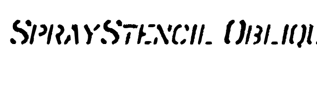 SprayStencil Oblique font preview