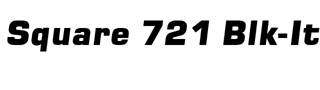 Square 721 Blk-Italic font preview