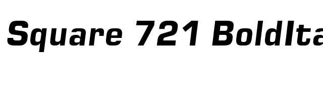 Square 721 BoldItalic font preview