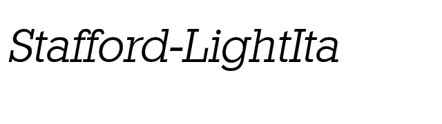 Stafford-LightIta font preview