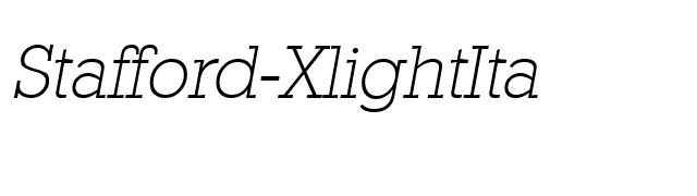 Stafford-XlightIta font preview