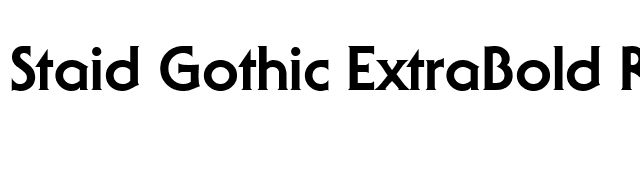 Staid Gothic ExtraBold Regular font preview