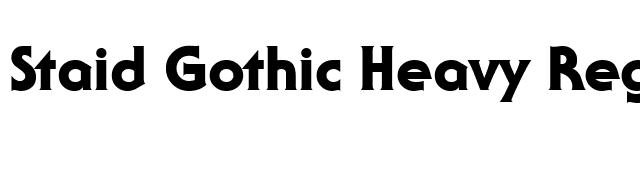 Staid Gothic Heavy Regular font preview