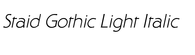 Staid Gothic Light Italic font preview