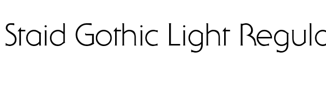 Staid Gothic Light Regular font preview