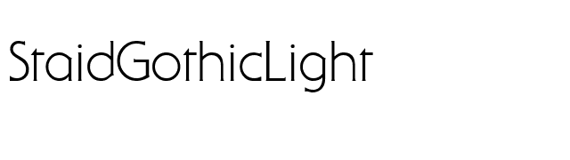 StaidGothicLight font preview