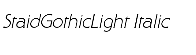 StaidGothicLight Italic font preview