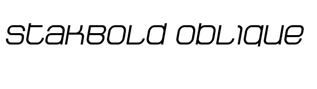 StakBold Oblique font preview