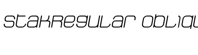 StakRegular Oblique font preview