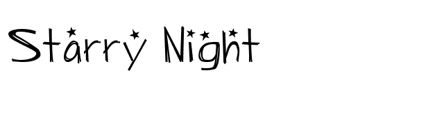 Starry Night font preview