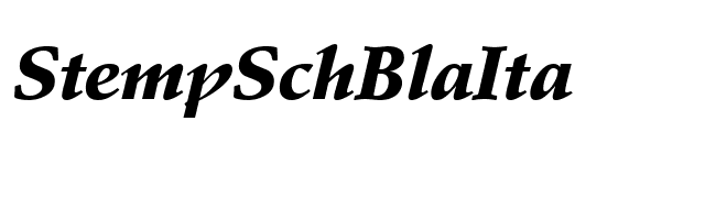 StempSchBlaIta font preview