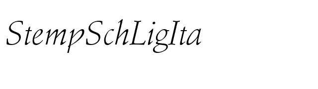 StempSchLigIta font preview