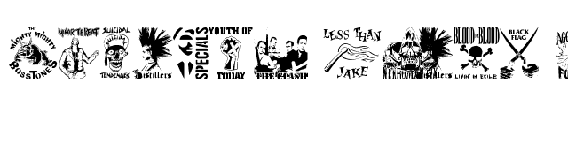 Stencil Punks Band Logos font preview