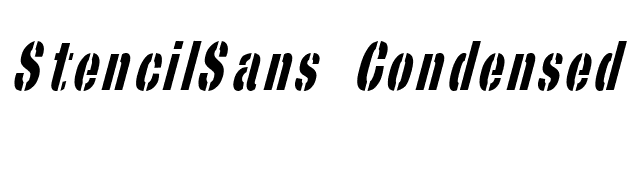 StencilSans Condensed Italic font preview