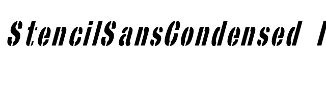 StencilSansCondensed Italic font preview