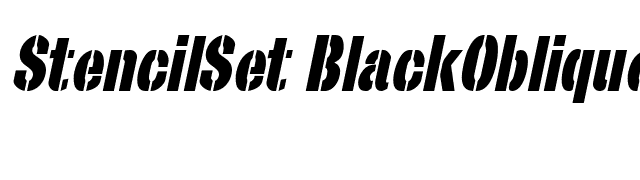 StencilSet BlackOblique font preview