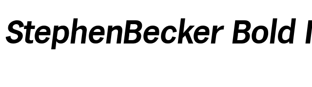 StephenBecker Bold Italic font preview