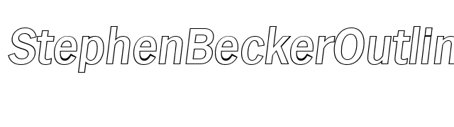 StephenBeckerOutline-Medium-Italic font preview