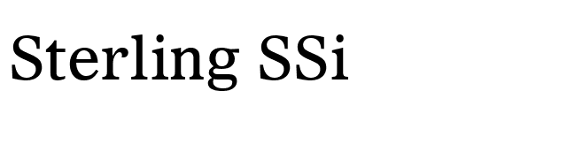 Sterling SSi font preview