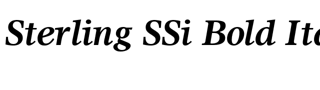 Sterling SSi Bold Italic font preview