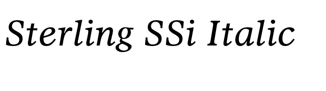 Sterling SSi Italic font preview