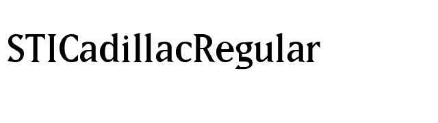 STICadillacRegular font preview