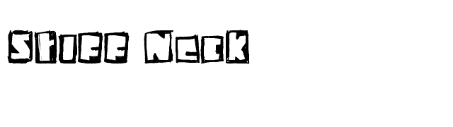 Stiff Neck font preview