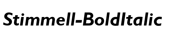 Stimmell-BoldItalic font preview