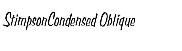 StimpsonCondensed Oblique font preview