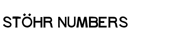 Stöhr Numbers font preview