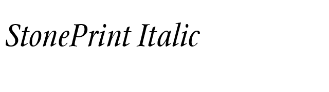 StonePrint Italic font preview