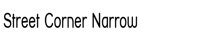 Street Corner Narrow font preview