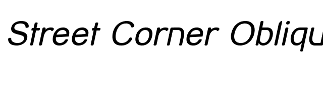 Street Corner Oblique font preview